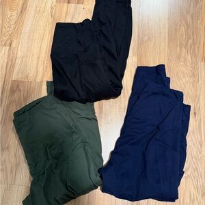Black, Green, and Blue Leggings Set